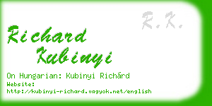 richard kubinyi business card